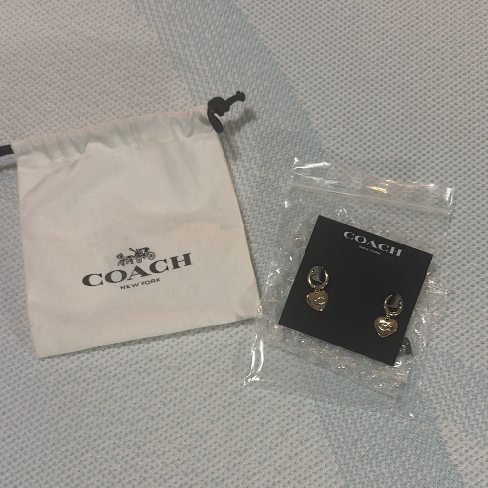 Coach Gold Heart Earrings